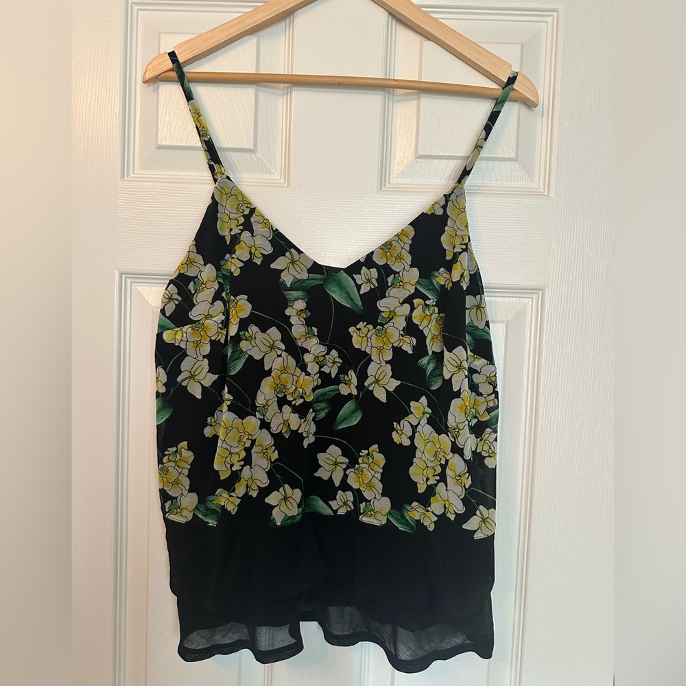 INC International Concepts Black and Yellow Camisole Top